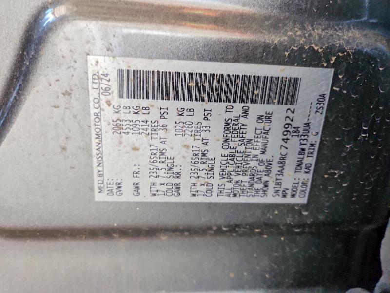 Продажа на аукционе авто 2024 Nissan Rogue, vin: 5N1BT3AA8RC749922, номер лота: 67528736