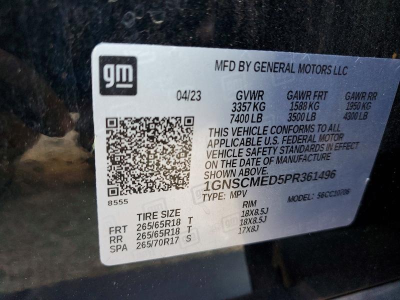 69322616 :رقم المزاد ، 1GNSCMED5PR361496 vin ، 2023 Chevrolet Tahoe مزاد بيع
