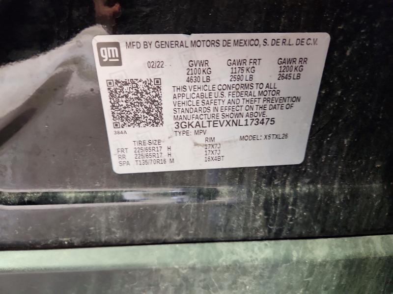 Aukcja sprzedaży 2022 Gmc Terrain, vin: 3GKALTEVXNL173475, numer aukcji: 69317276
