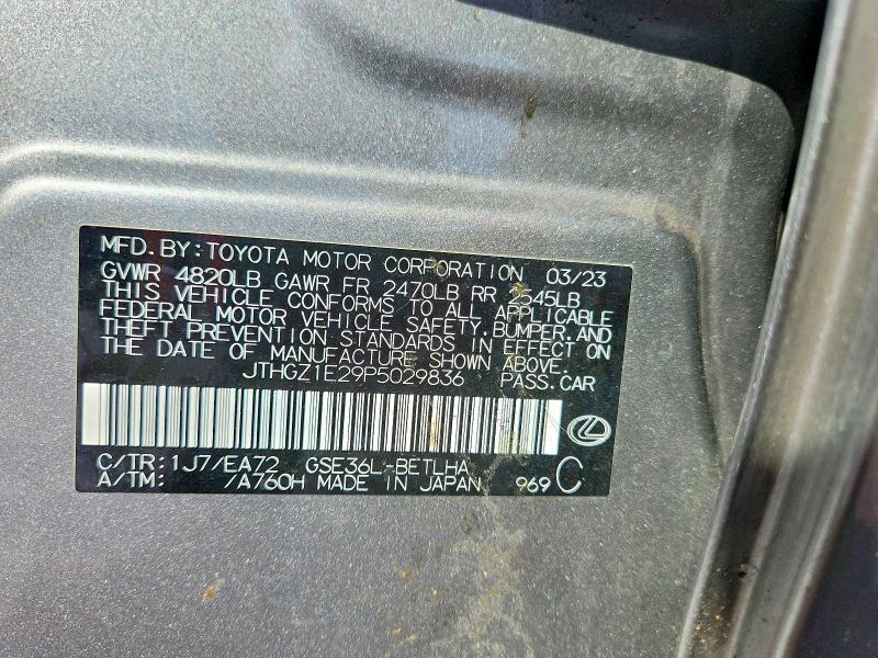 Продажа на аукционе авто 2023 Lexus Is, vin: JTHGZ1E29P5029836, номер лота: 67555136