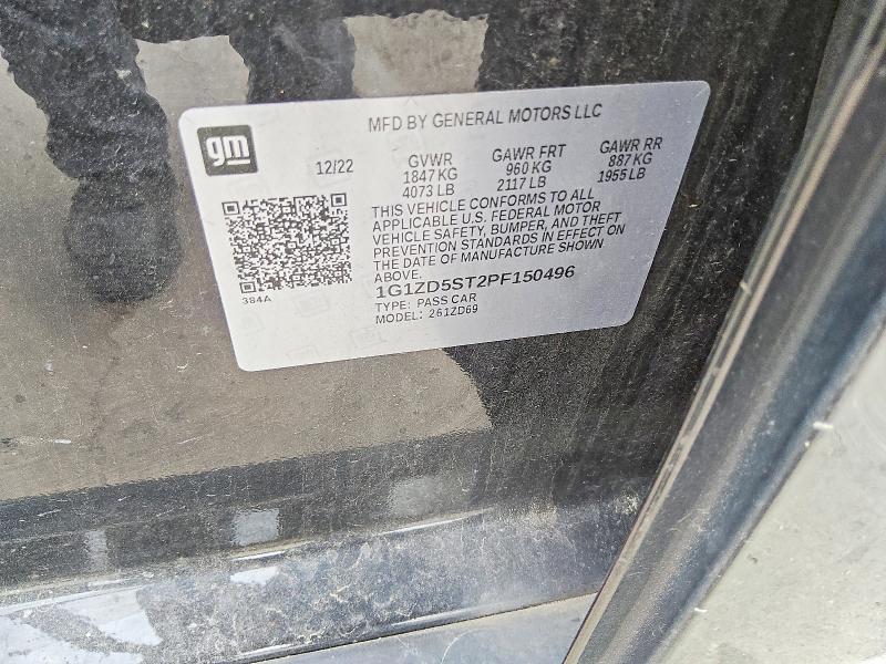 2023 Chevrolet Malibu მანქანა იყიდება აუქციონზე, vin: 1G1ZD5ST2PF150496, აუქციონის ნომერი: 68037766