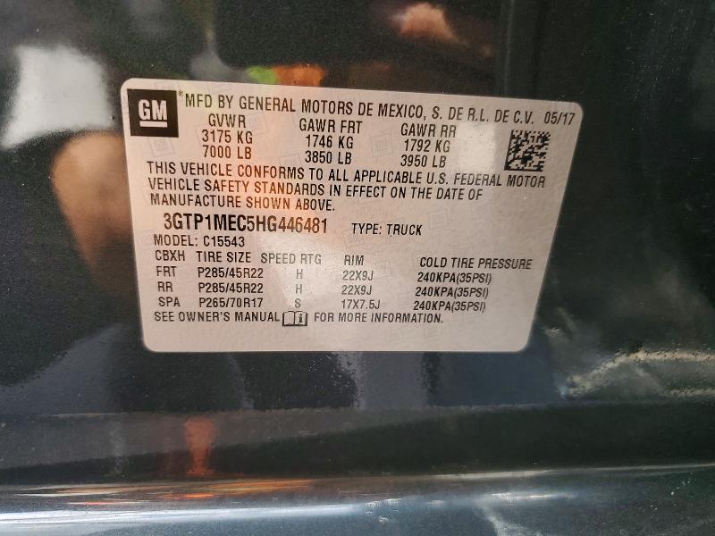Продажа на аукционе авто 2017 Gmc Sierra, vin: 3GTP1MEC5HG446481, номер лота: 68084566