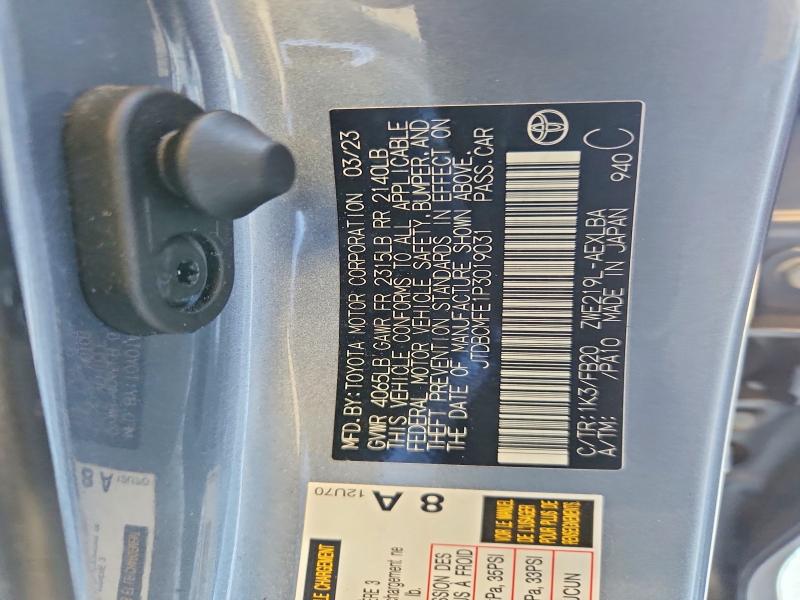 Продаж на аукціоні авто 2023 Toyota Corolla Hybrid, vin: JTDBCMFE1P3019031, номер лоту: 67656206