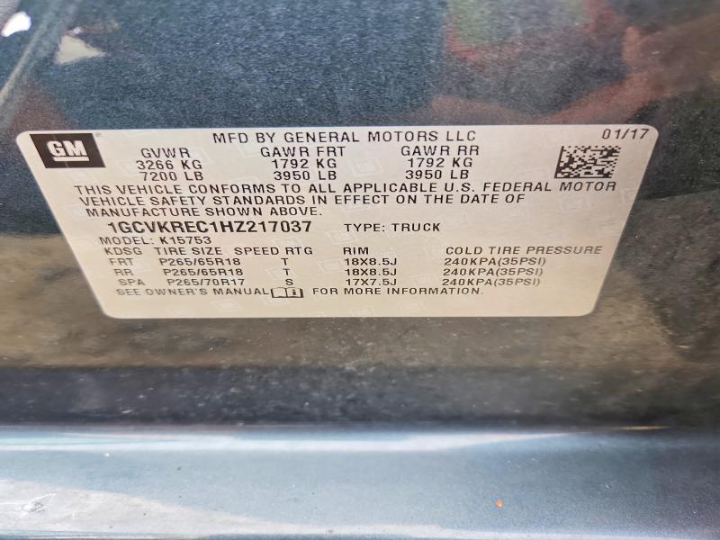 Aukcja sprzedaży 2017 Chevrolet Silverado, vin: 1GCVKREC1HZ217037, numer aukcji: 70748486