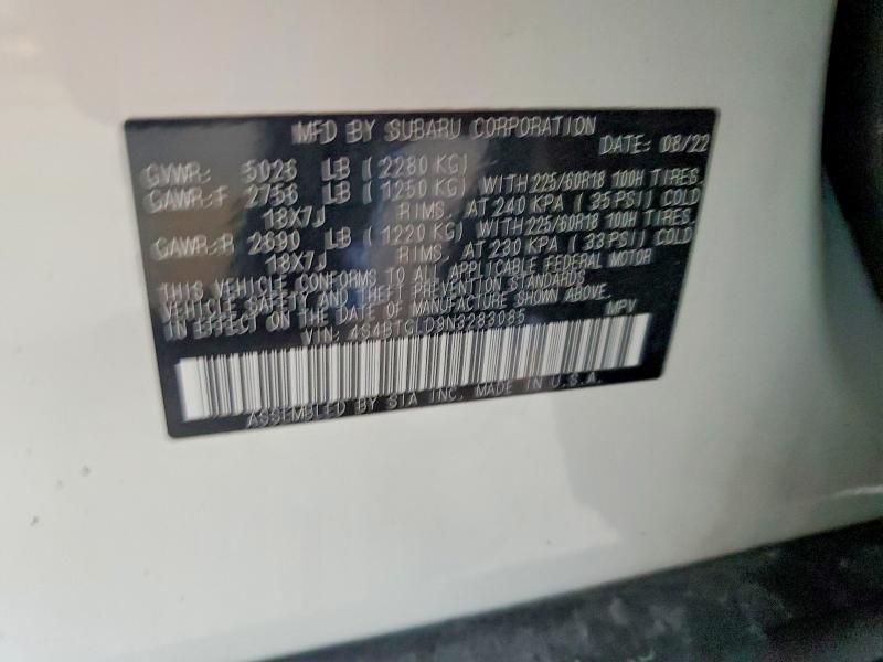 Продажа на аукционе авто 2022 Subaru Outback, vin: 4S4BTGLD9N3283085, номер лота: 70143586