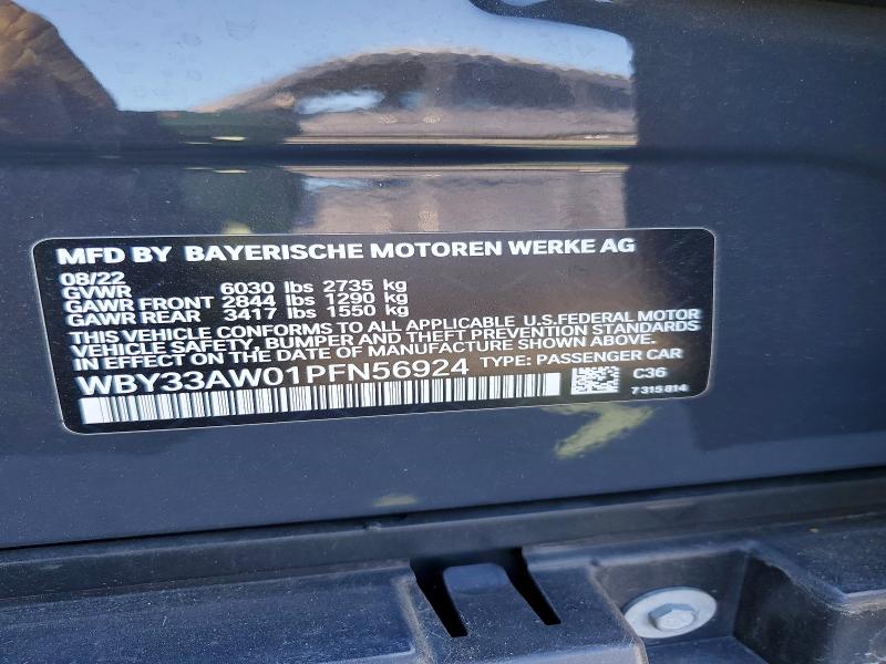 Продажа на аукционе авто 2023 Bmw I4, vin: WBY33AW01PFN56924, номер лота: 71046126