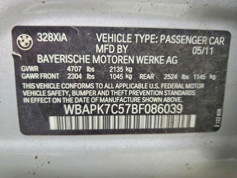 Aukcja sprzedaży 2011 Bmw 328, vin: WBAPK7C57BF086039, numer aukcji: 68332546