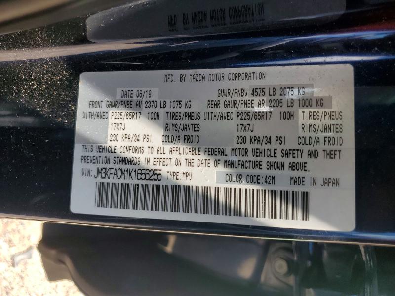 2019 Mazda Cx-5 მანქანა იყიდება აუქციონზე, vin: JM3KFACM1K1656255, აუქციონის ნომერი: 67737846