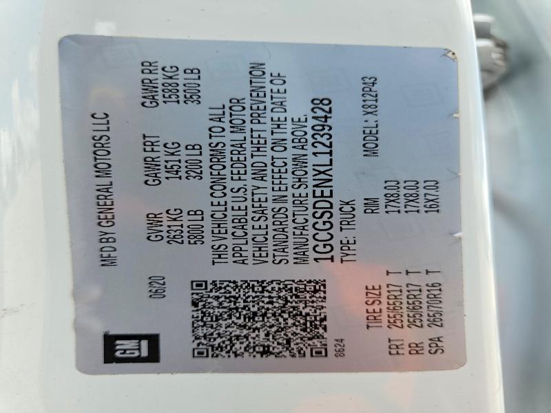 69573976 :رقم المزاد ، 1GCGSDENXL1239428 vin ، 2020 Chevrolet Colorado مزاد بيع