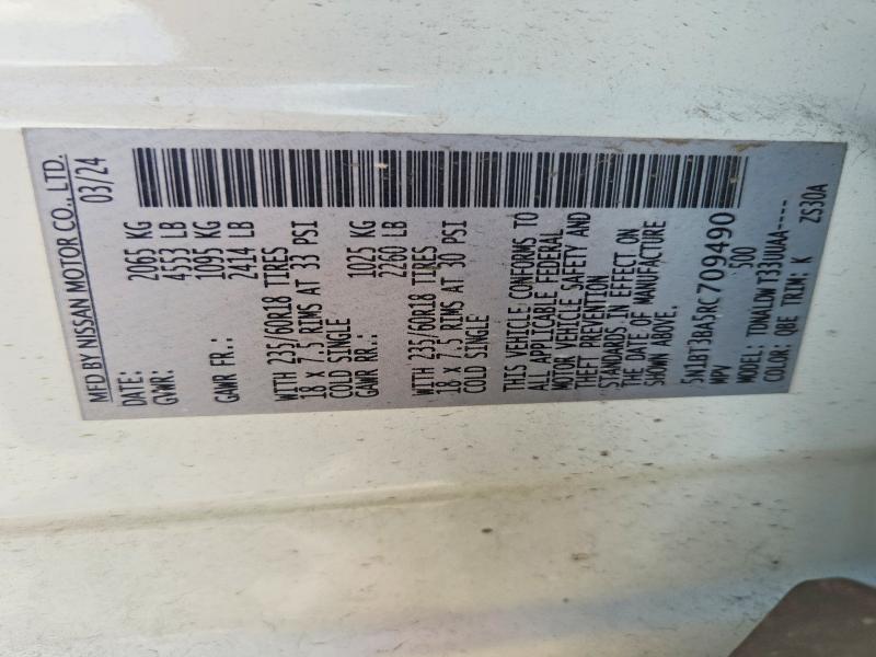 67599046 :رقم المزاد ، 5N1BT3BA5RC709490 vin ، 2024 Nissan Rogue مزاد بيع