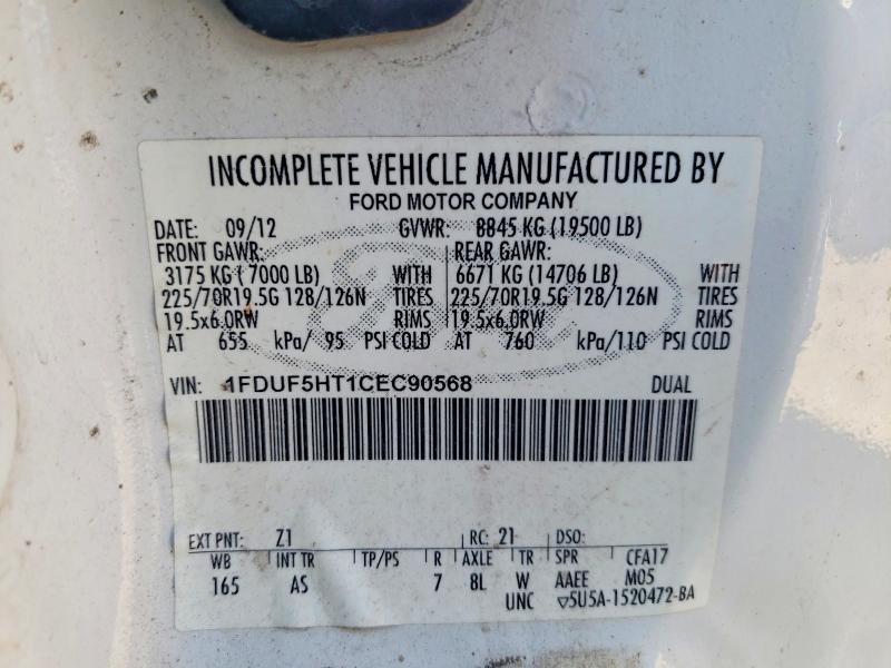 2012 Ford F550 მანქანა იყიდება აუქციონზე, vin: 1FDUF5HT1CEC90568, აუქციონის ნომერი: 68503126