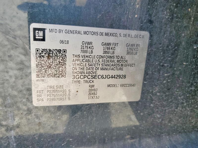 Продаж на аукціоні авто 2018 Chevrolet Silverado, vin: 3GCPCSEC6JG442928, номер лоту: 69942116