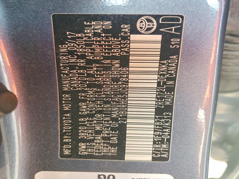 Aukcja sprzedaży 2018 Toyota Corolla, vin: 2T1BURHE5JC978406, numer aukcji: 70727956