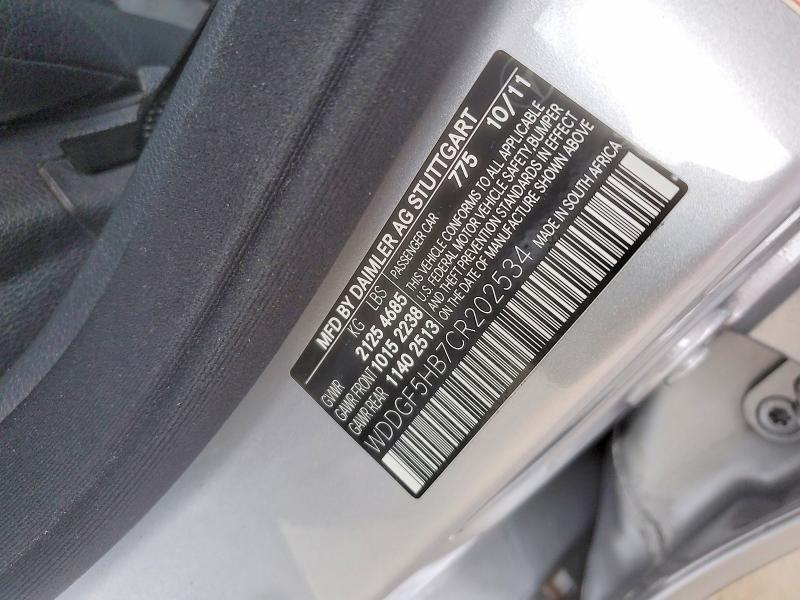 2012 Mercedes-benz C მანქანა იყიდება აუქციონზე, vin: WDDGF5HB7CR202534, აუქციონის ნომერი: 68007776