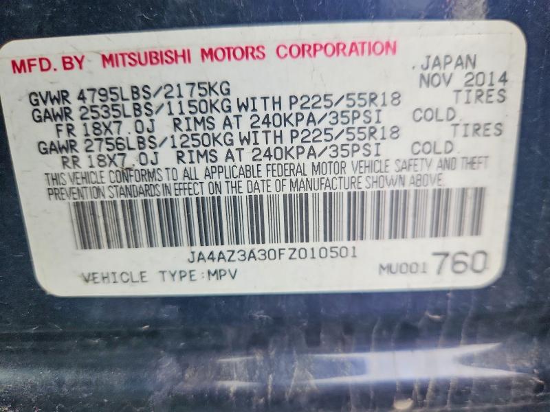 Продаж на аукціоні авто 2015 Mitsubishi Outlander, vin: JA4AZ3A30FZ010501, номер лоту: 69513466