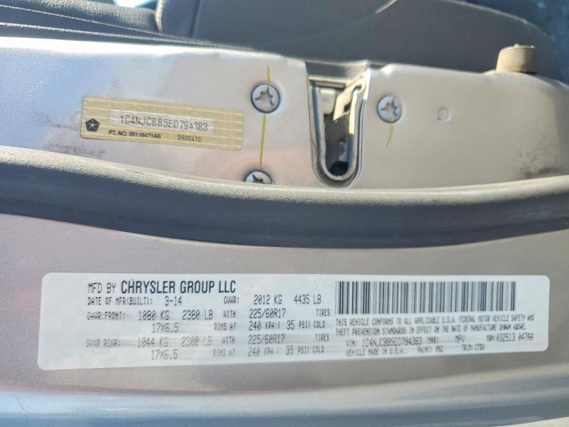 2014 Jeep Compass მანქანა იყიდება აუქციონზე, vin: 1C4NJCBB5ED794383, აუქციონის ნომერი: 67662346