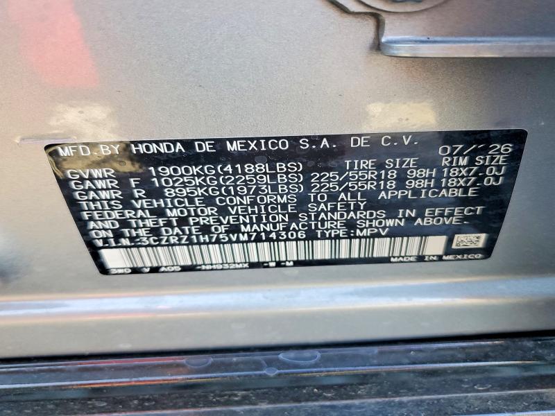 Продаж на аукціоні авто 2027 Honda Hr-v, vin: 3CZRZ1H75VM714306, номер лоту: 68487206