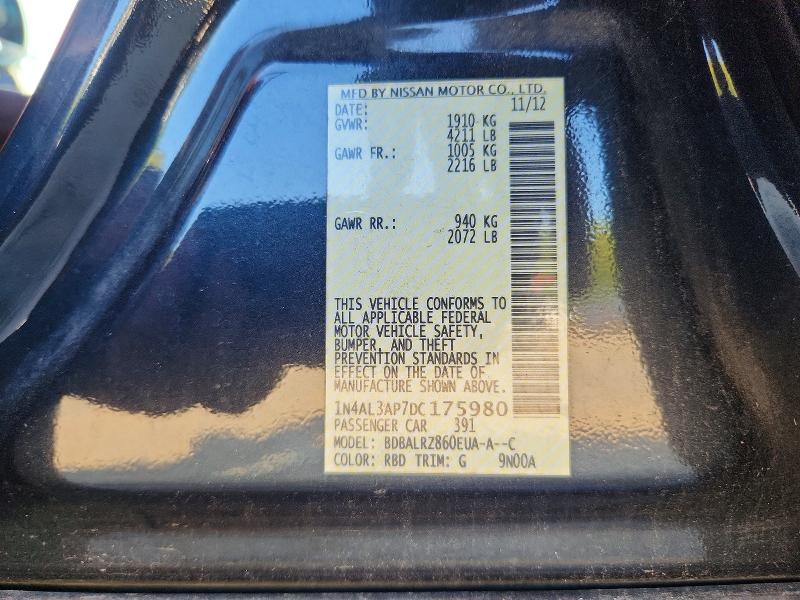 68932426 :رقم المزاد ، 1N4AL3AP7DC175980 vin ، 2013 Nissan Altima مزاد بيع