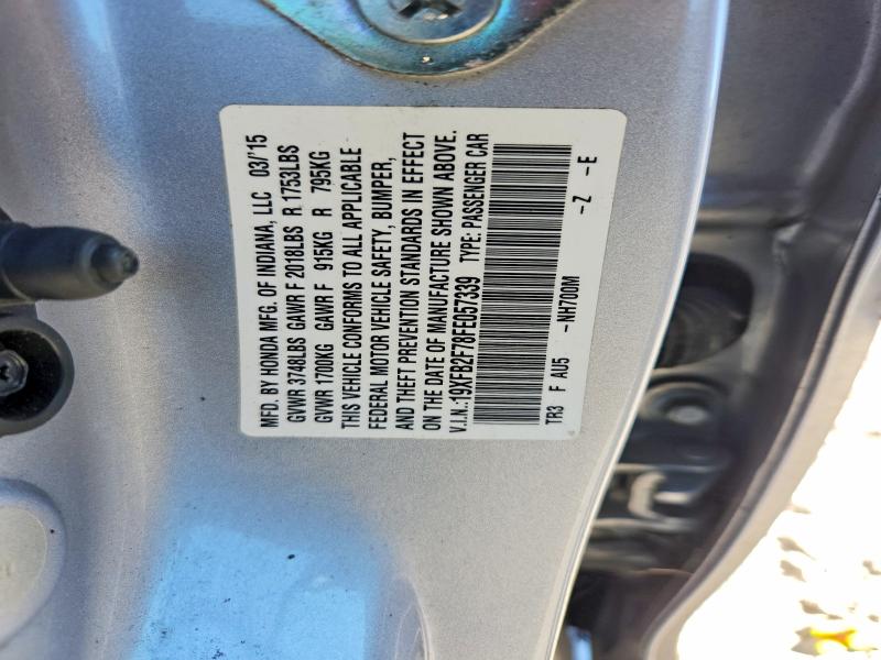 Aukcja sprzedaży 2015 Honda Civic, vin: 19XFB2F78FE057339, numer aukcji: 70728206