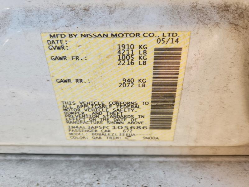 Aukcja sprzedaży 2015 Nissan Altima, vin: 1N4AL3AP5FC105686, numer aukcji: 70135526