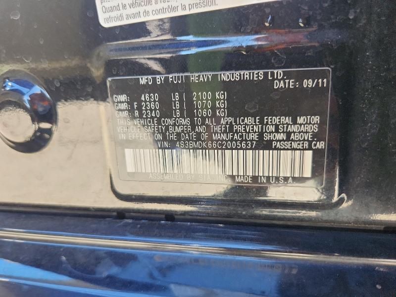 Aukcja sprzedaży 2012 Subaru Legacy, vin: 4S3BMDK66C2005637, numer aukcji: 67385756