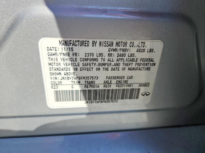 Продажа на аукционе авто 2015 Infiniti Q50, vin: JN1BV7AP6FM357573, номер лота: 67332556