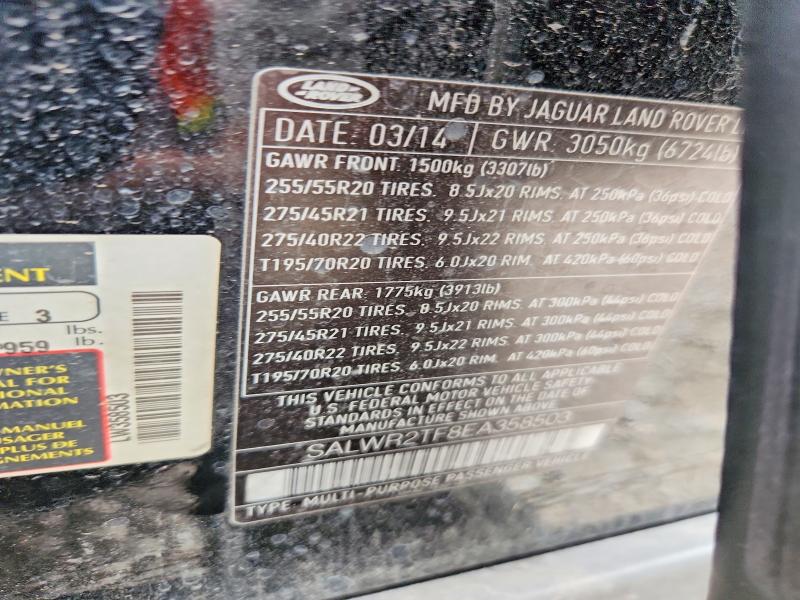 69369296 :رقم المزاد ، SALWR2TF8EA358503 vin ، 2014 Land Rover Range Rover Sport مزاد بيع