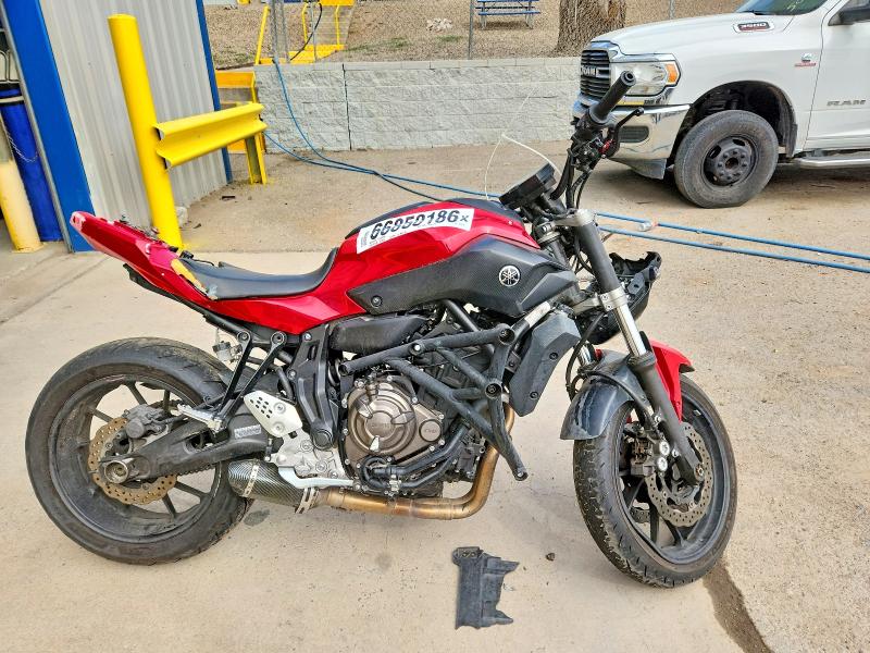 66850186 :رقم المزاد ، JYARM06E5HA013116 vin ، 2017 Yamaha Fz07 مزاد بيع