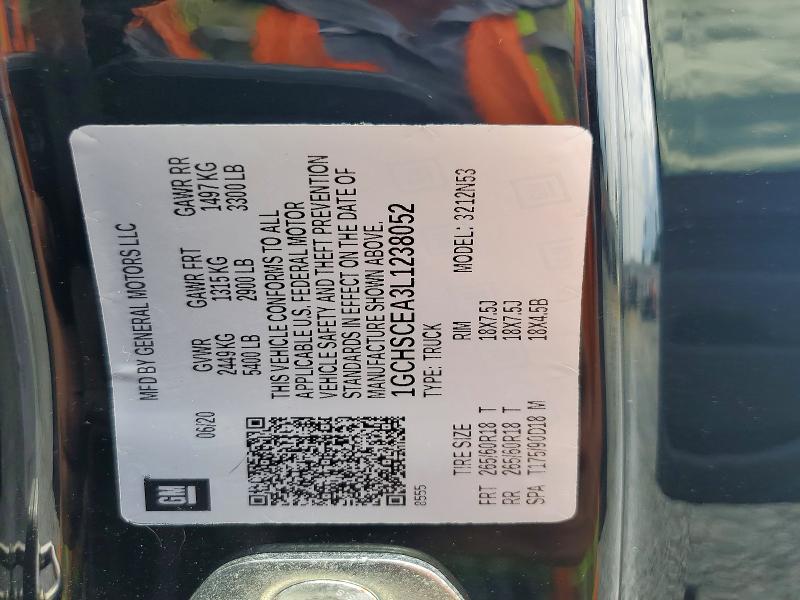68191026 :رقم المزاد ، 1GCHSCEA3L1238052 vin ، 2020 Chevrolet Colorado مزاد بيع