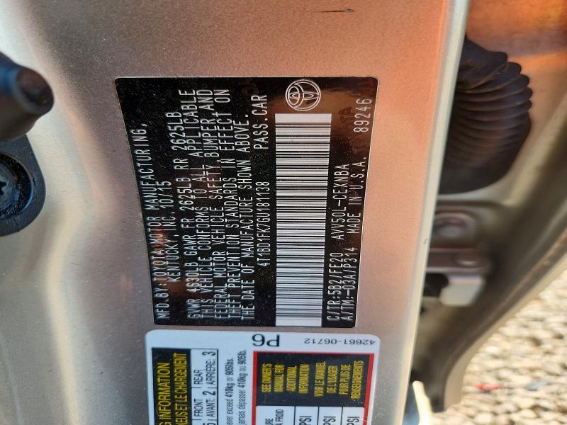 Продаж на аукціоні авто 2016 Toyota Camry Hybrid, vin: 4T1BD1FK7GU181138, номер лоту: 67913896