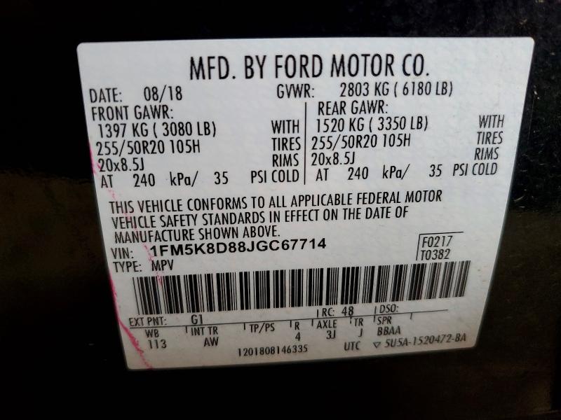 Продажа на аукционе авто 2018 Ford Explorer, vin: 1FM5K8D88JGC67714, номер лота: 68624406