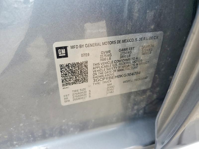2019 Chevrolet Silverado მანქანა იყიდება აუქციონზე, vin: 3GCPYBEH0KG304784, აუქციონის ნომერი: 67690446