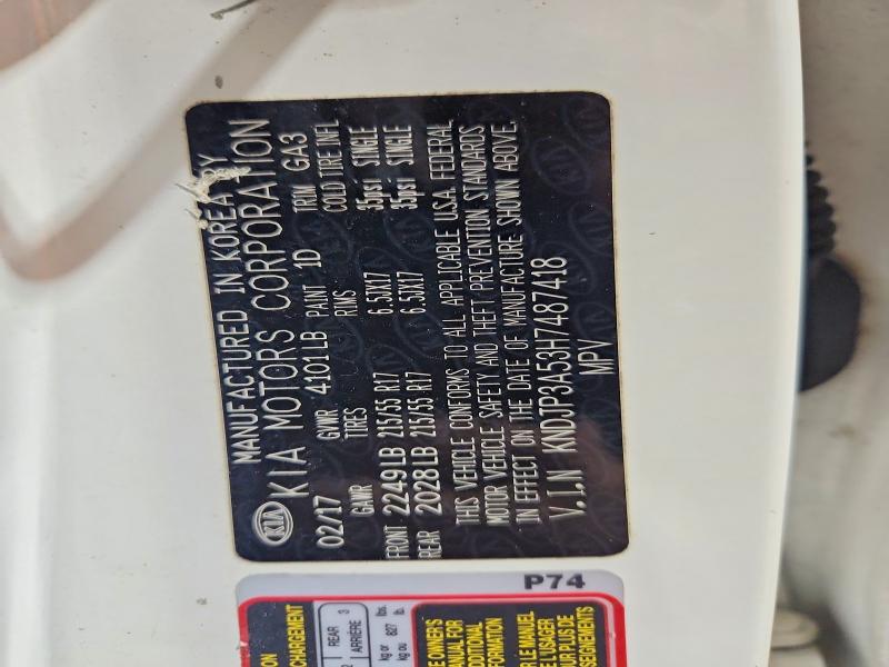 2017 Kia Soul მანქანა იყიდება აუქციონზე, vin: KNDJP3A53H7487418, აუქციონის ნომერი: 68947096