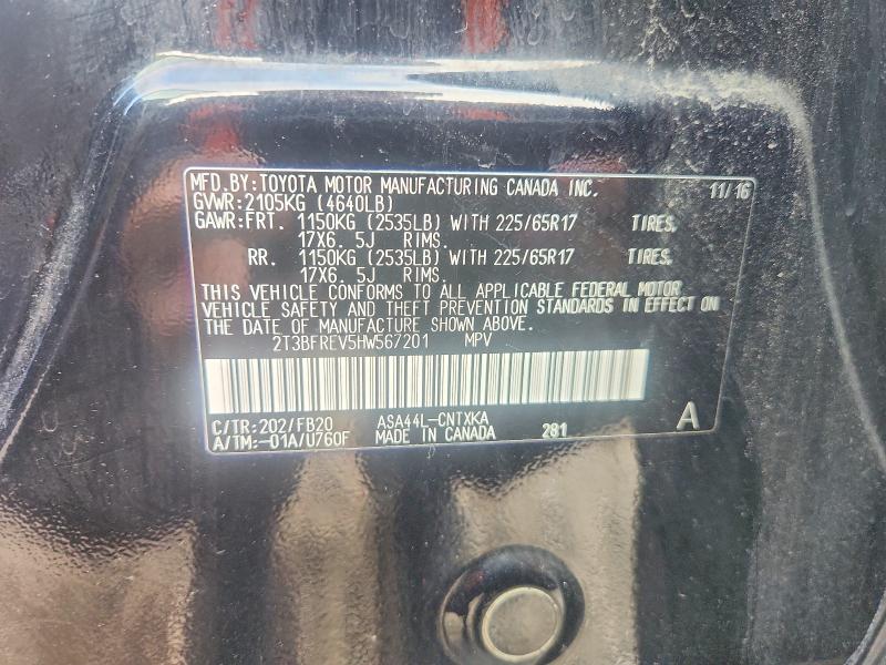 Aukcja sprzedaży 2017 Toyota Rav4, vin: 2T3BFREV5HW567201, numer aukcji: 68826596