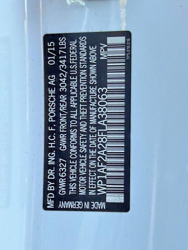 Продажа на аукционе авто 2015 Porsche Cayenne, vin: WP1AF2A28FLA38063, номер лота: 68138486