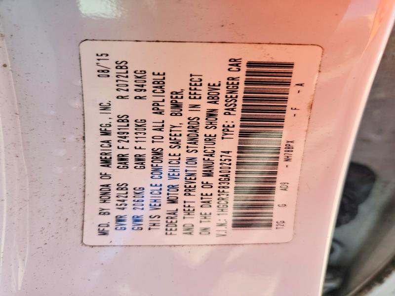 2016 Honda Accord მანქანა იყიდება აუქციონზე, vin: 1HGCR3F83GA002574, აუქციონის ნომერი: 68594906