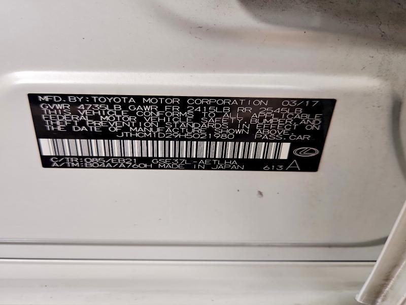 Aukcja sprzedaży 2017 Lexus Is, vin: JTHCM1D29H5021980, numer aukcji: 69342896