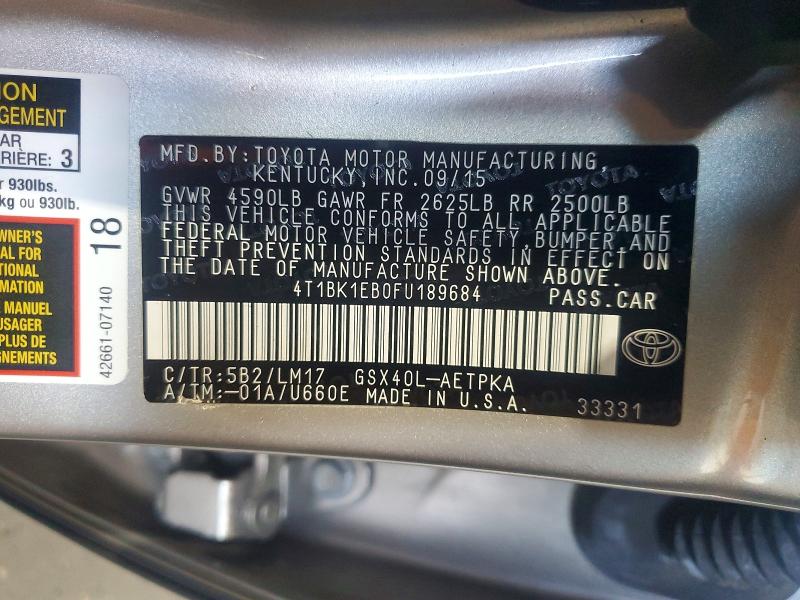 Продажа на аукционе авто 2015 Toyota Avalon, vin: 4T1BK1EB0FU189684, номер лота: 67629756