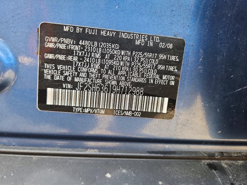 Aukcja sprzedaży 2009 Subaru Forester, vin: JF2SH63619H712988, numer aukcji: 67811746
