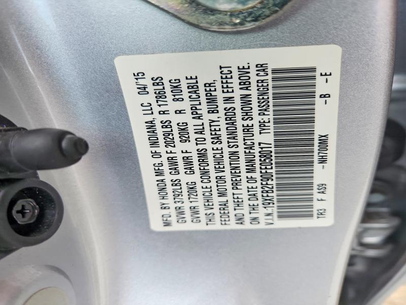 Продаж на аукціоні авто 2015 Honda Civic, vin: 19XFB2F90FE058017, номер лоту: 68164226