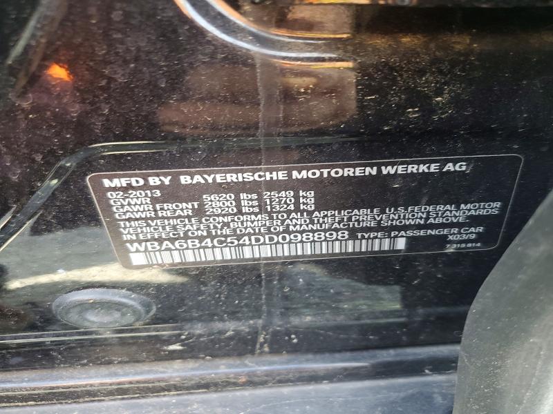 2013 Bmw 650 მანქანა იყიდება აუქციონზე, vin: WBA6B4C54DD098898, აუქციონის ნომერი: 68540266