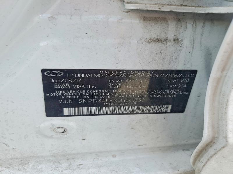 68868756 :رقم المزاد ، 5NPD84LFXJH241330 vin ، 2018 Hyundai Elantra مزاد بيع