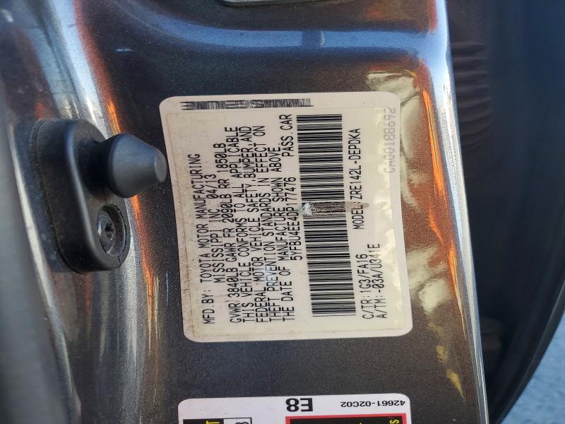 68977366 :رقم المزاد ، 5YFBU4EE4DP177476 vin ، 2013 Toyota Corolla مزاد بيع