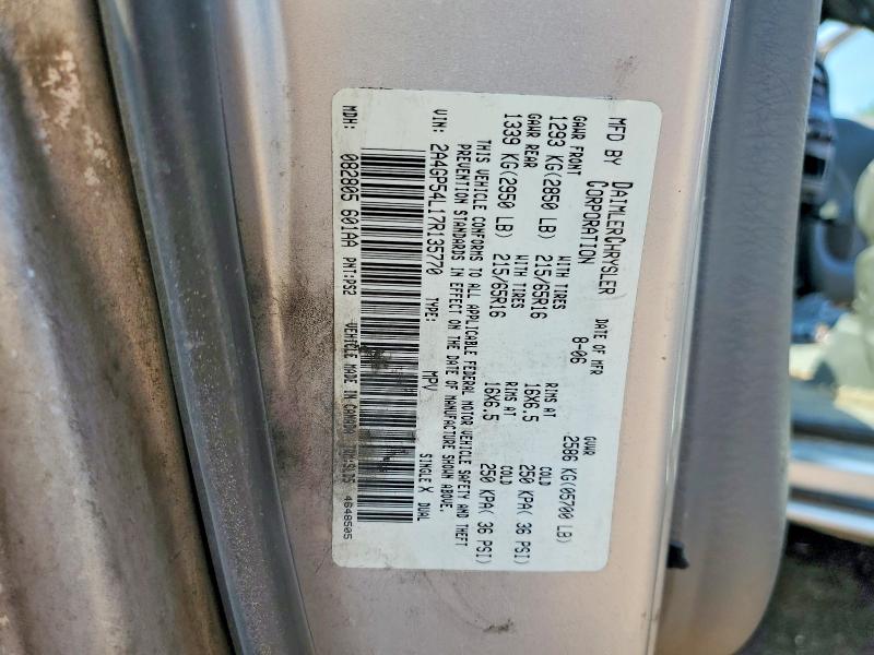 70335406 :رقم المزاد ، 2A4GP54L17R135770 vin ، 2007 Chrysler Town & Country مزاد بيع