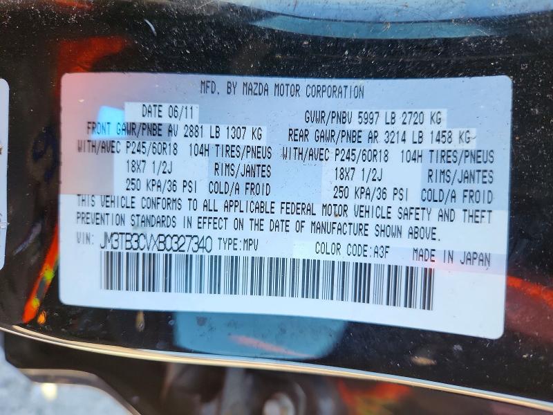 Продаж на аукціоні авто 2011 Mazda Cx-9, vin: JM3TB3CVXB0327340, номер лоту: 64891436