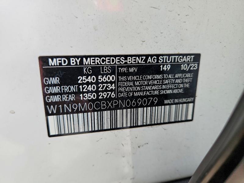 Aukcja sprzedaży 2023 Mercedes-benz Eqb, vin: W1N9M0CBXPN069079, numer aukcji: 68831926