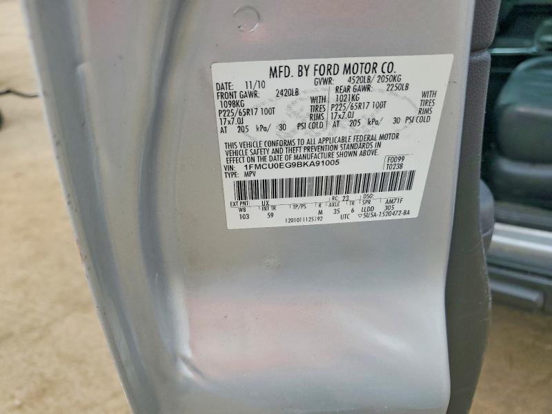 2011 Ford Escape მანქანა იყიდება აუქციონზე, vin: 1FMCU0EG9BKA91005, აუქციონის ნომერი: 68960086