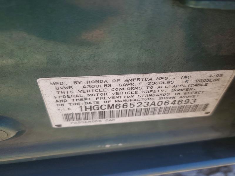 69247576 :رقم المزاد ، 1HGCM66523A064693         vin ، 2003 Honda Accord مزاد بيع