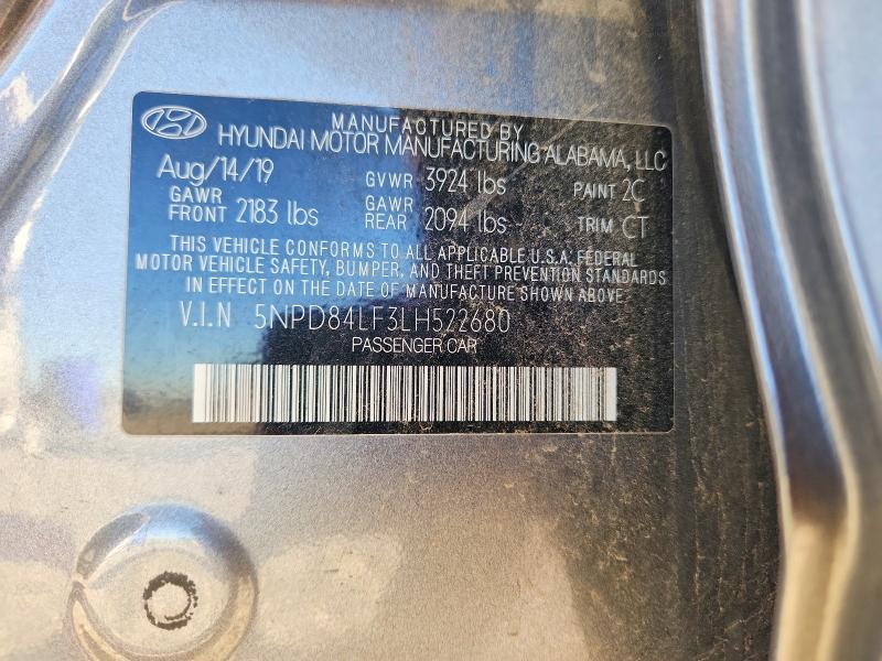 2020 Hyundai Elantra მანქანა იყიდება აუქციონზე, vin: 5NPD84LF3LH522680, აუქციონის ნომერი: 66855186