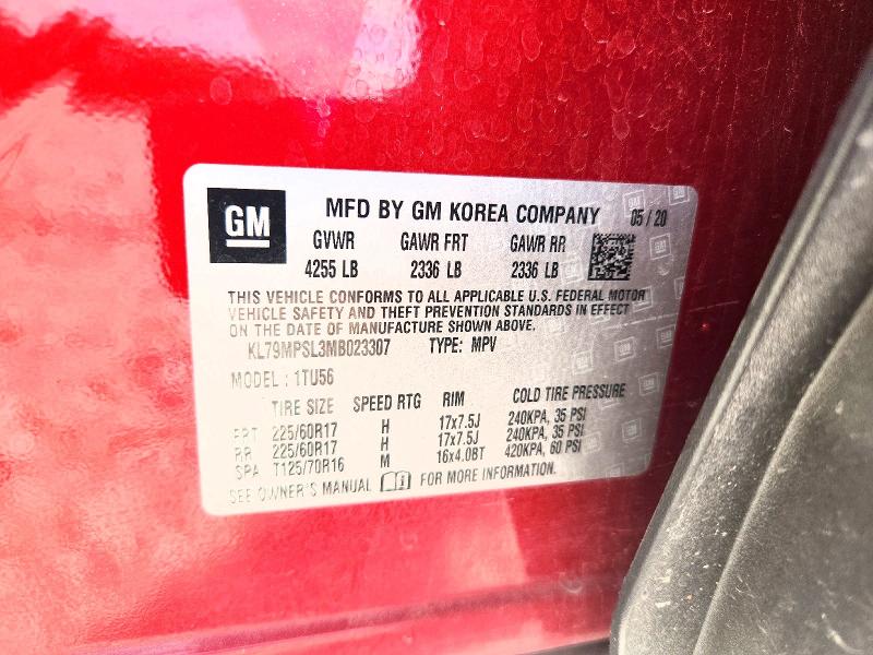 67603466 :رقم المزاد ، KL79MPSL3MB023307 vin ، 2021 Chevrolet Trailblazer مزاد بيع